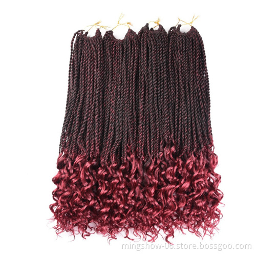 Synthetic Curly Senegalese Twist Crochet African High Temperature Fiber Braiding Fiber Hair Bundles
